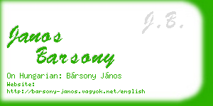 janos barsony business card